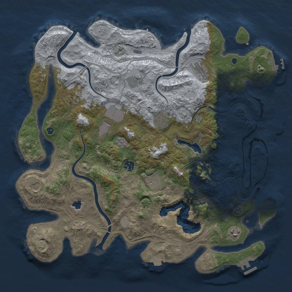 Rust Map: Procedural Map, Size: 4250, Seed: 371148654, 16 Monuments