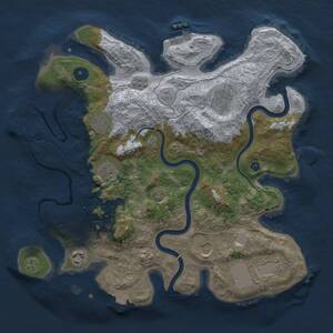 Thumbnail Rust Map: Procedural Map, Size: 3500, Seed: 2079323586, 13 Monuments