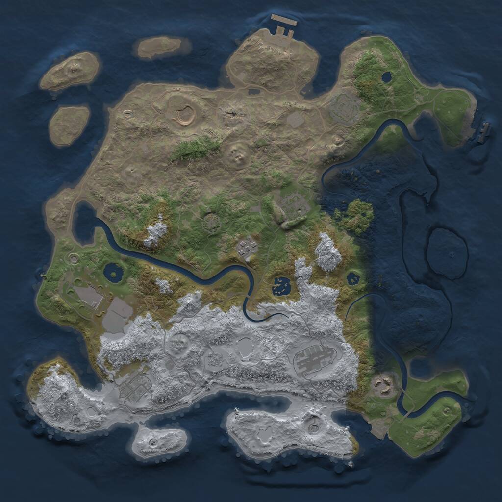 Rust Map: Procedural Map, Size: 3850, Seed: 26, 15 Monuments
