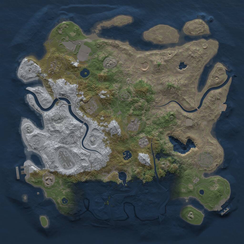 Rust Map: Procedural Map, Size: 4000, Seed: 1974992459, 16 Monuments