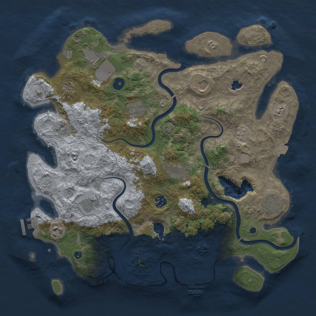 Rust Map: Procedural Map, Size: 4000, Seed: 1974992459, 16 Monuments
