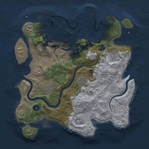 Thumbnail Rust Map: Procedural Map, Size: 3425, Seed: 65555, 12 Monuments