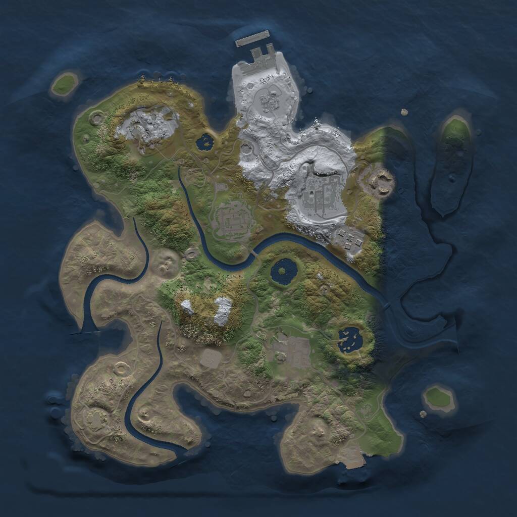 Rust Map: Procedural Map, Size: 3000, Seed: 1137597892, 12 Monuments