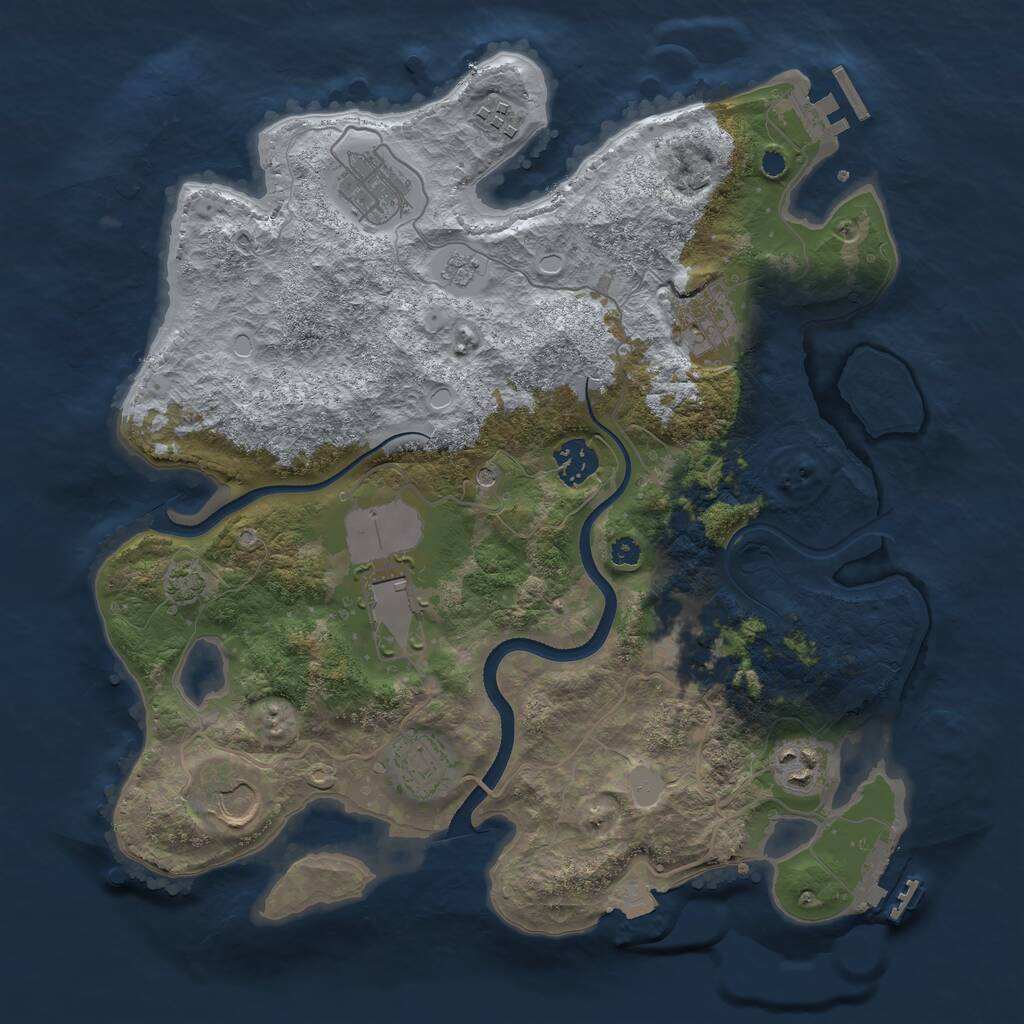 Rust Map: Procedural Map, Size: 3500, Seed: 768920566, 15 Monuments