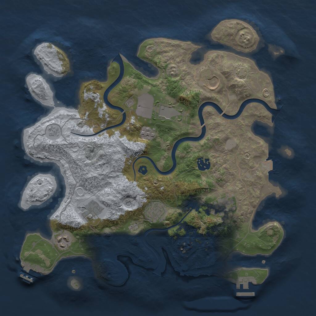 Rust Map: Procedural Map, Size: 3500, Seed: 4575656, 14 Monuments