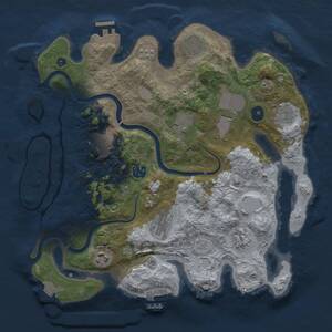 Thumbnail Rust Map: Procedural Map, Size: 3500, Seed: 530742911, 16 Monuments