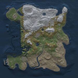 Thumbnail Rust Map: Procedural Map, Size: 3500, Seed: 84129757, 15 Monuments