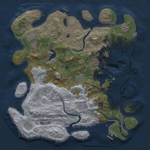 Thumbnail Rust Map: Procedural Map, Size: 4250, Seed: 14866, 15 Monuments