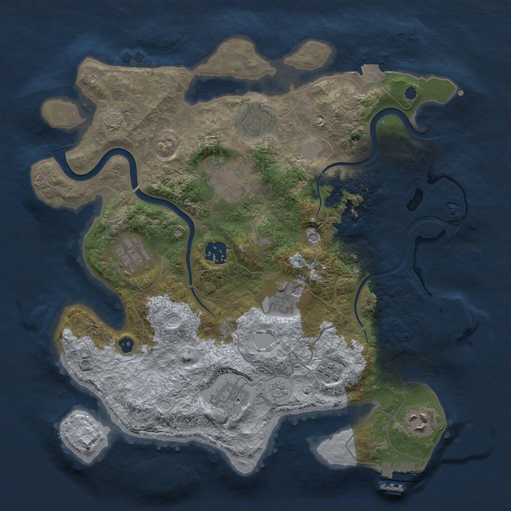 Rust Map: Procedural Map, Size: 3400, Seed: 1956996440, 14 Monuments
