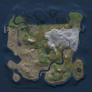 Thumbnail Rust Map: Procedural Map, Size: 3000, Seed: 24288, 12 Monuments