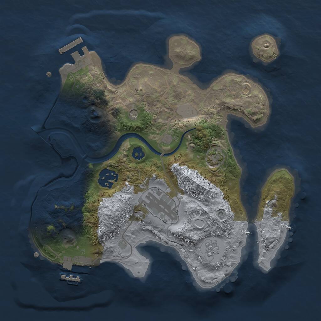 Rust Map: Procedural Map, Size: 2500, Seed: 143062649, 8 Monuments