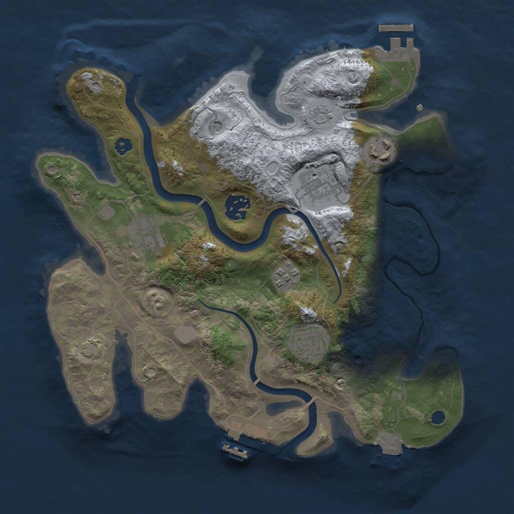 Rust Map: Procedural Map, Size: 3000, Seed: 6053, 12 Monuments