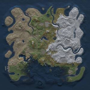 Thumbnail Rust Map: Procedural Map, Size: 4500, Seed: 2011229141, 16 Monuments