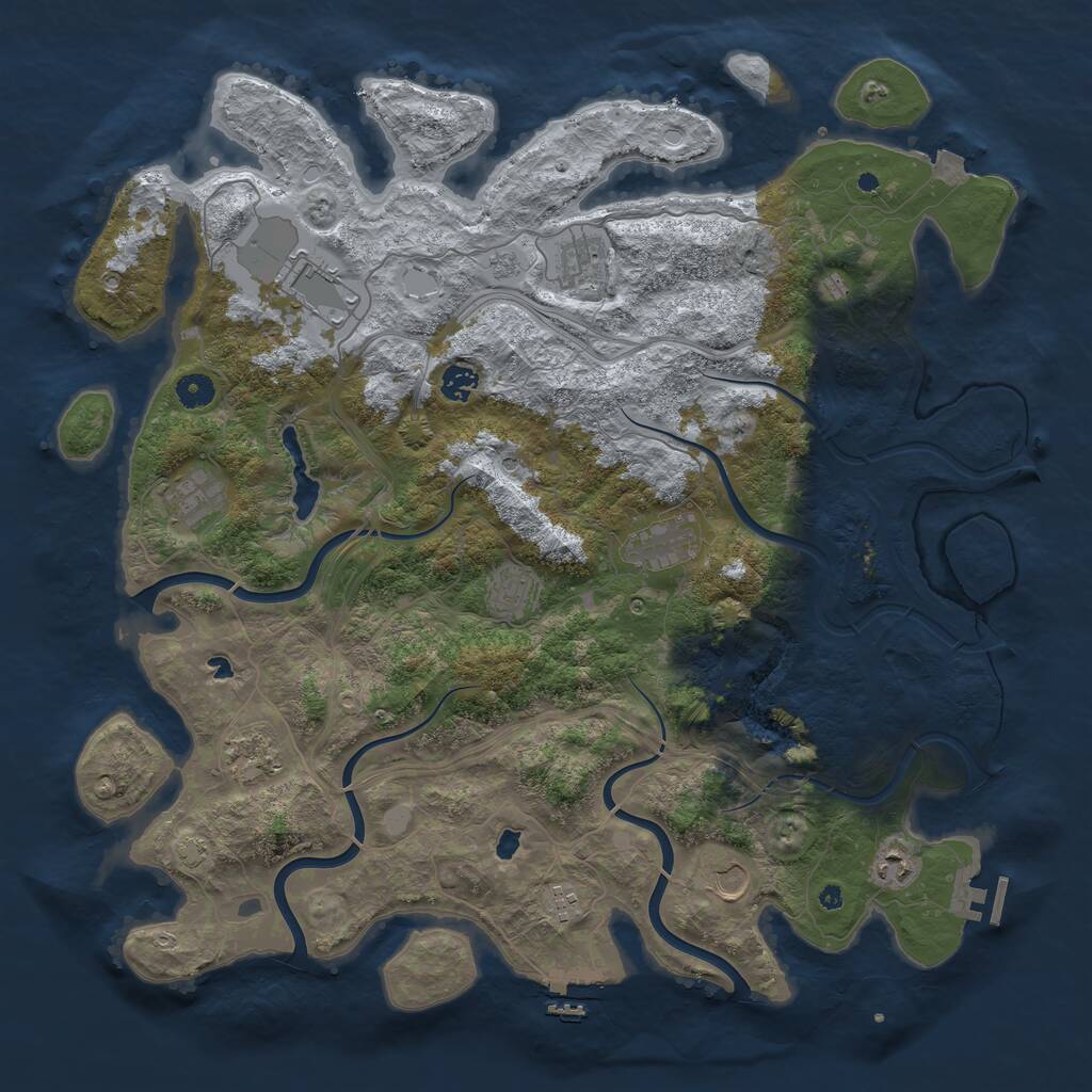 Rust Map: Procedural Map, Size: 4500, Seed: 4540, 16 Monuments