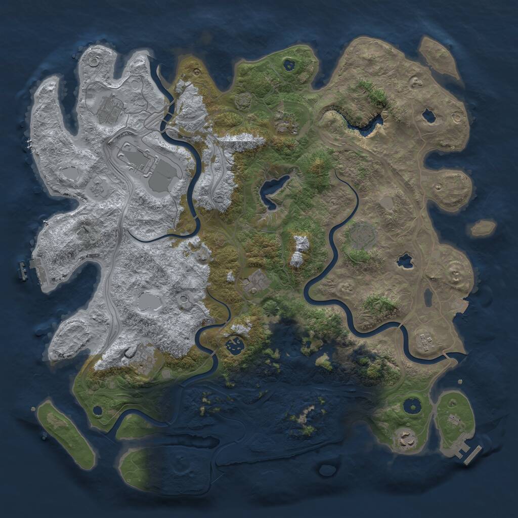 Rust Map: Procedural Map, Size: 4500, Seed: 1500285800, 15 Monuments