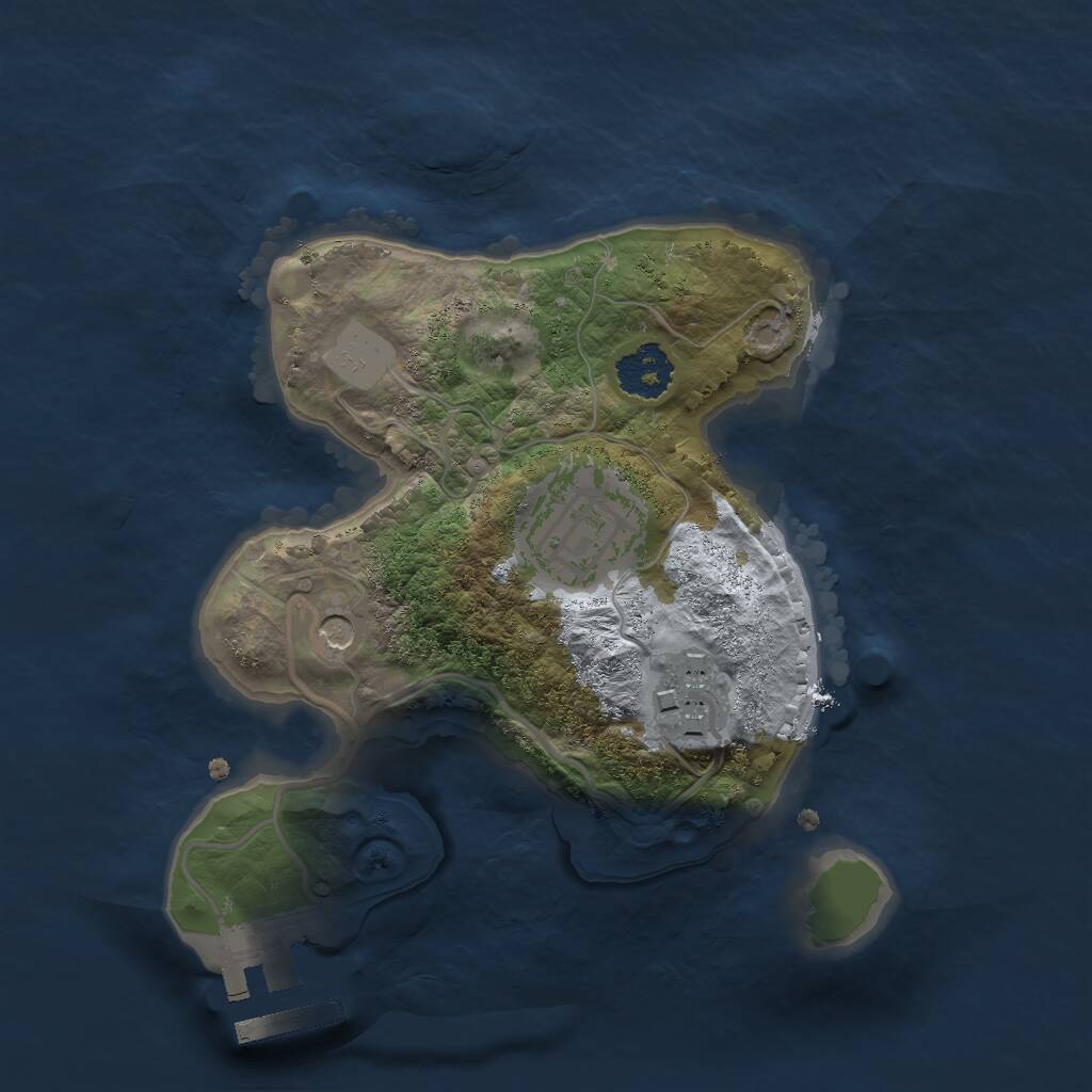 Rust Map: Procedural Map, Size: 2000, Seed: 12347, 5 Monuments