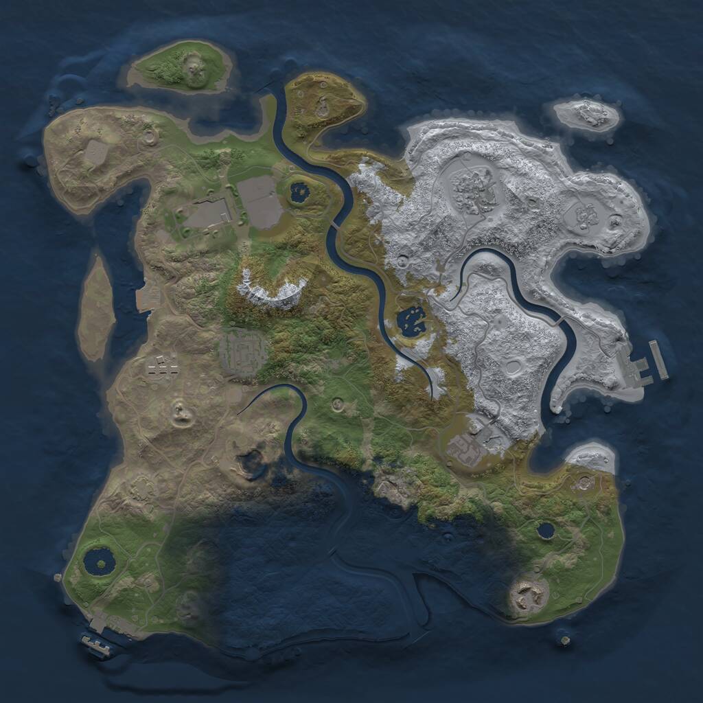 Rust Map: Procedural Map, Size: 3500, Seed: 850011194, 14 Monuments