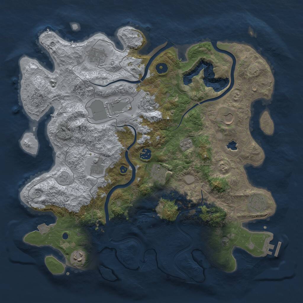 Rust Map: Procedural Map, Size: 4000, Seed: 923644213, 15 Monuments