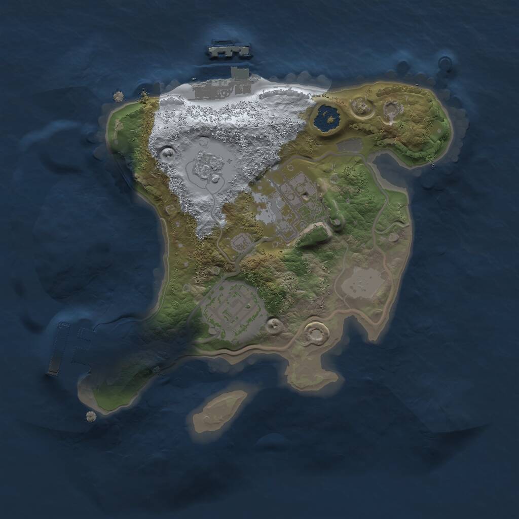 Rust Map: Procedural Map, Size: 2000, Seed: 278841956, 6 Monuments