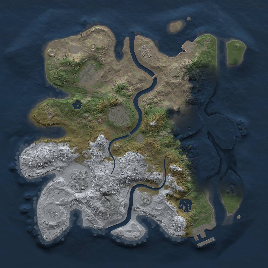 Rust Map: Procedural Map, Size: 3000, Seed: 23176131, 12 Monuments