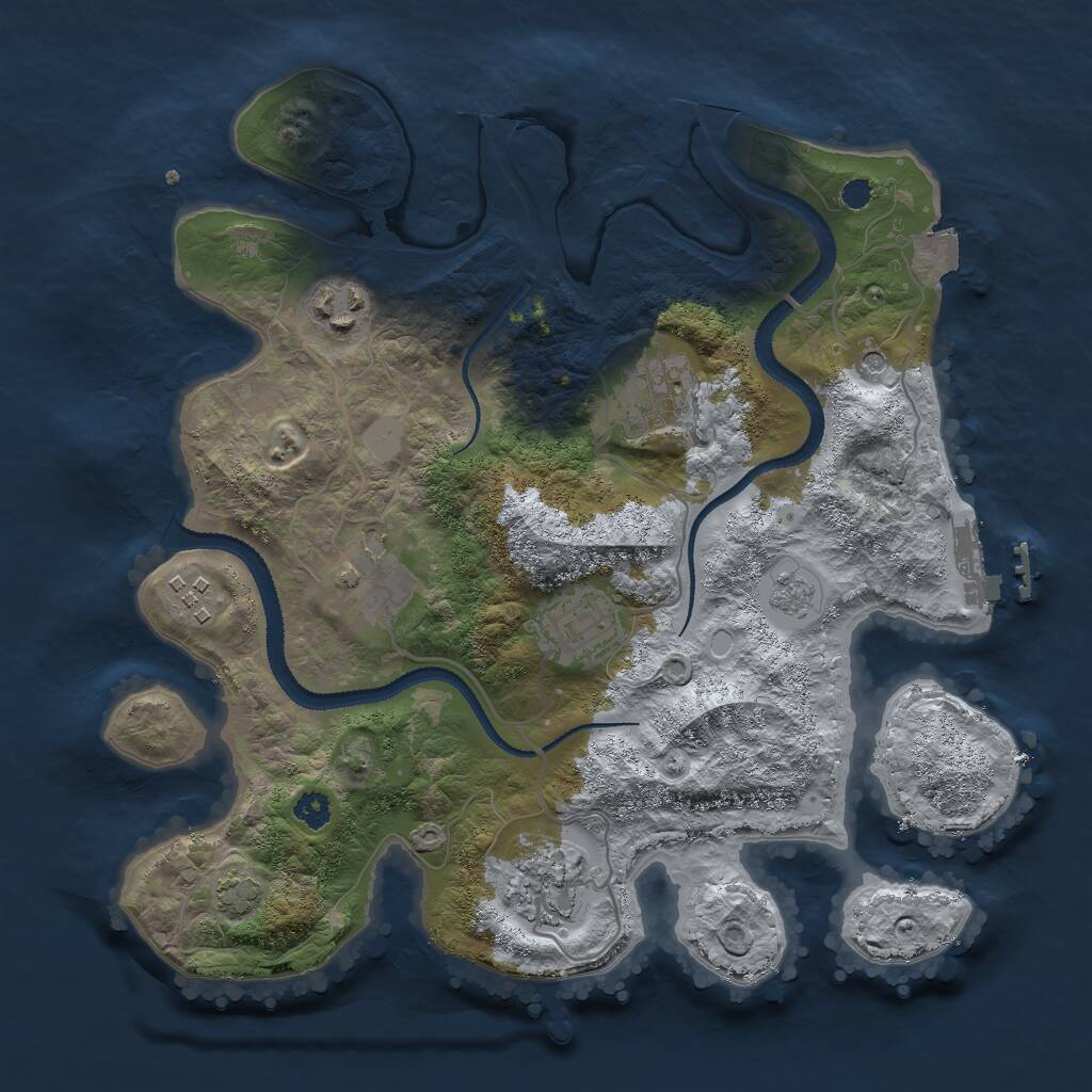 Rust Map: Procedural Map, Size: 3001, Seed: 26011972, 11 Monuments