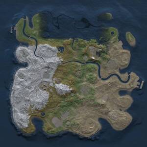 Thumbnail Rust Map: Procedural Map, Size: 3600, Seed: 9248, 16 Monuments