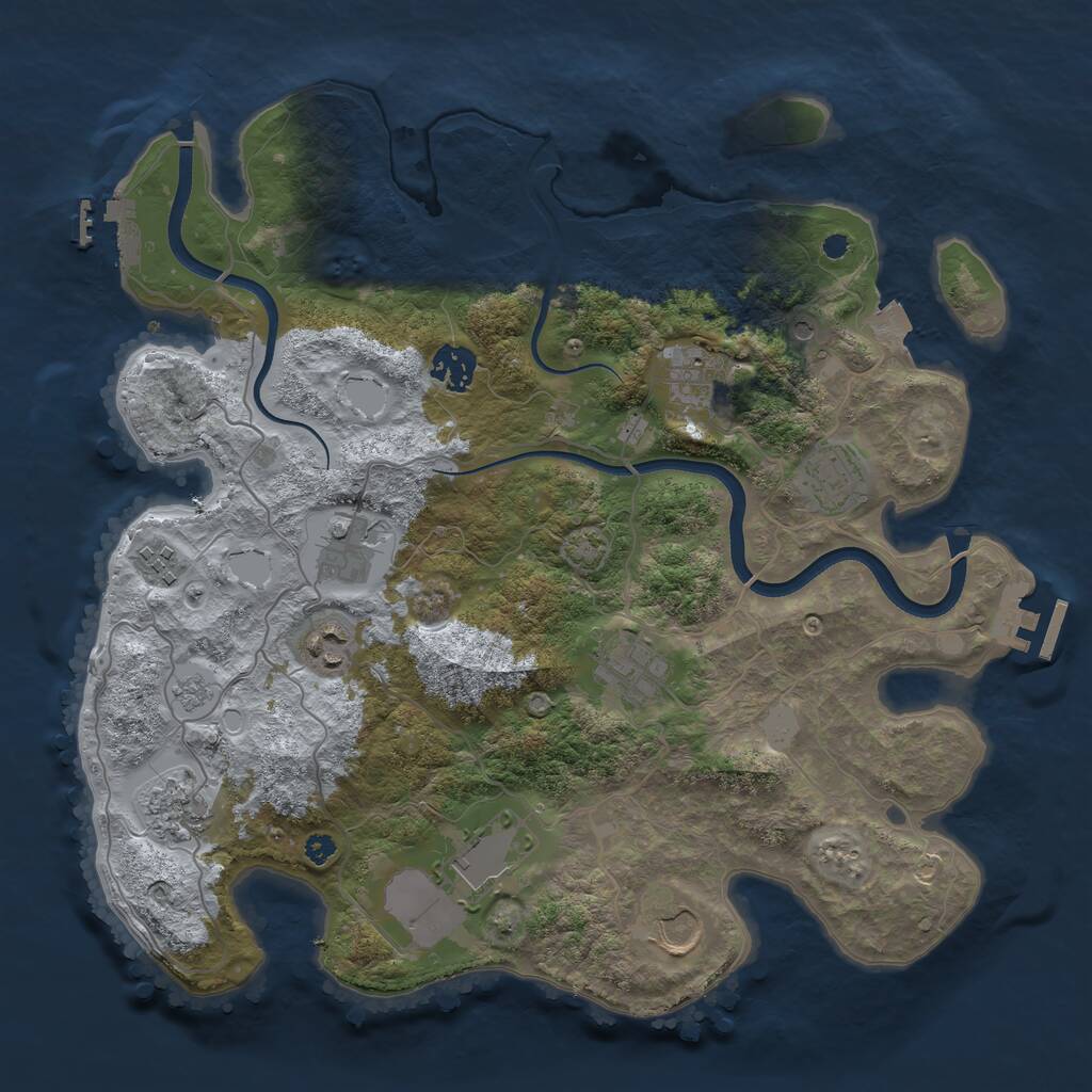 Rust Map: Procedural Map, Size: 3600, Seed: 9248, 16 Monuments