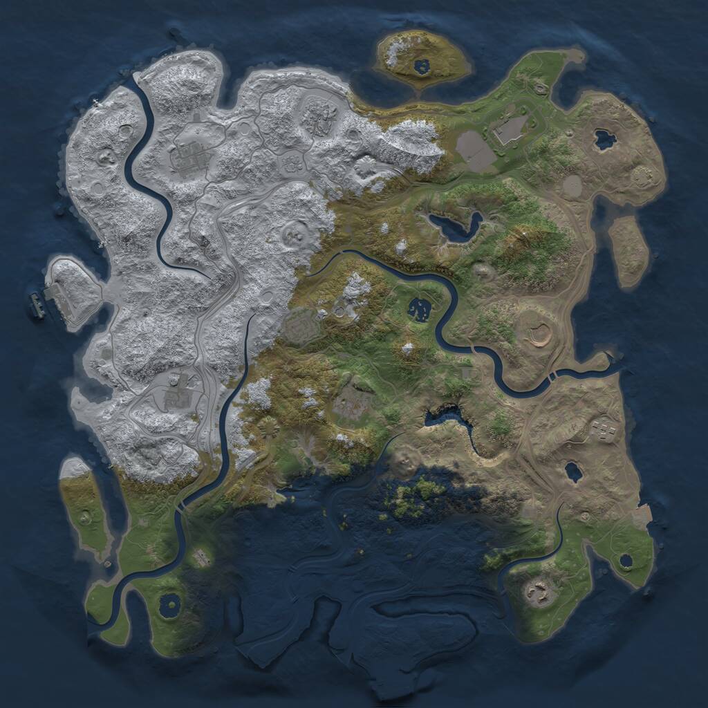 Rust Map: Procedural Map, Size: 4500, Seed: 2345616, 16 Monuments