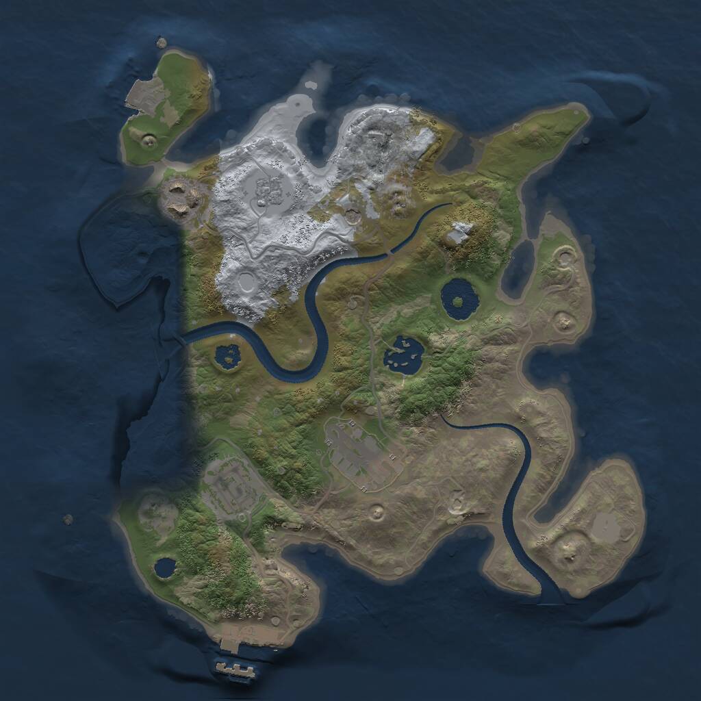 Rust Map: Procedural Map, Size: 2725, Seed: 1093551571, 8 Monuments