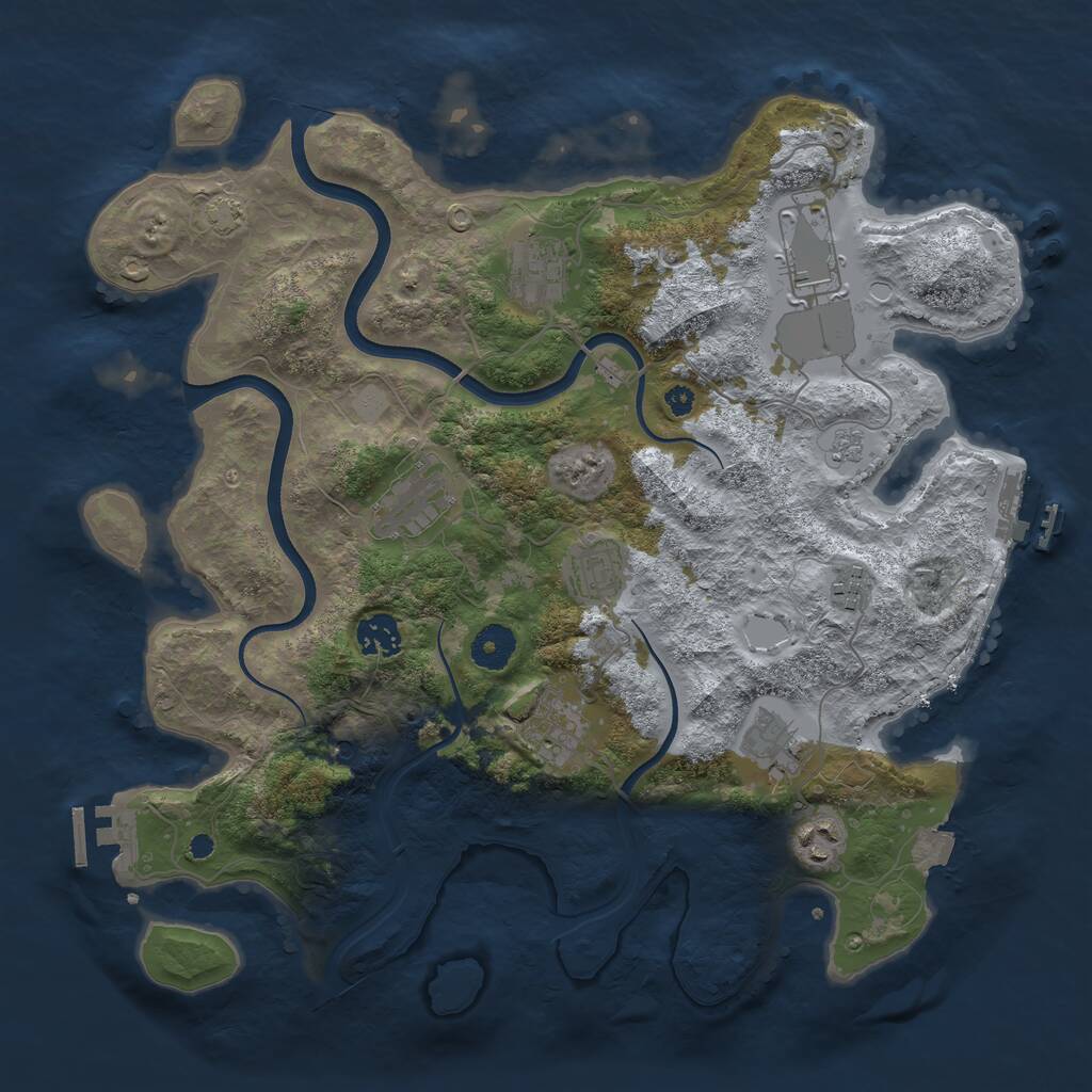 Rust Map: Procedural Map, Size: 3700, Seed: 12347, 15 Monuments