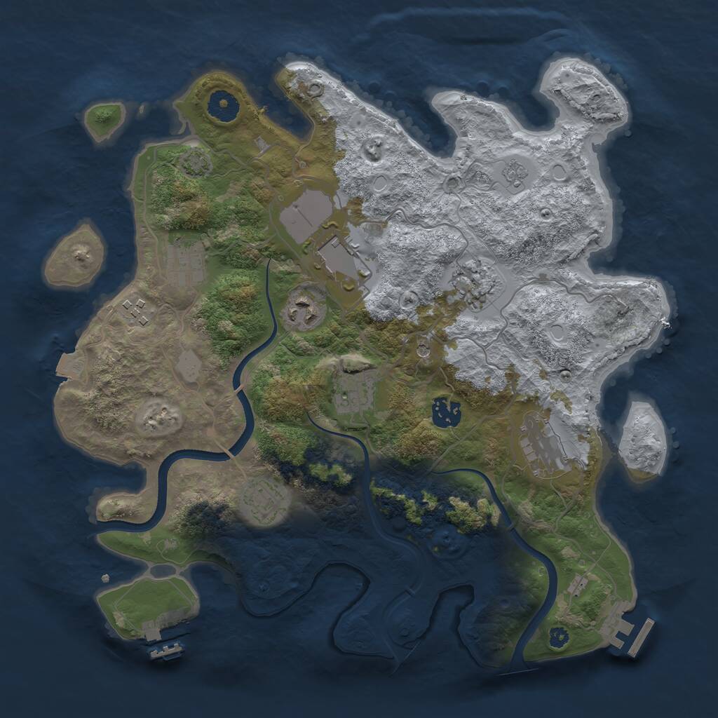 Rust Map: Procedural Map, Size: 3500, Seed: 55167, 15 Monuments
