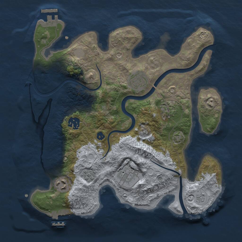 Rust Map: Procedural Map, Size: 3000, Seed: 632783323, 12 Monuments