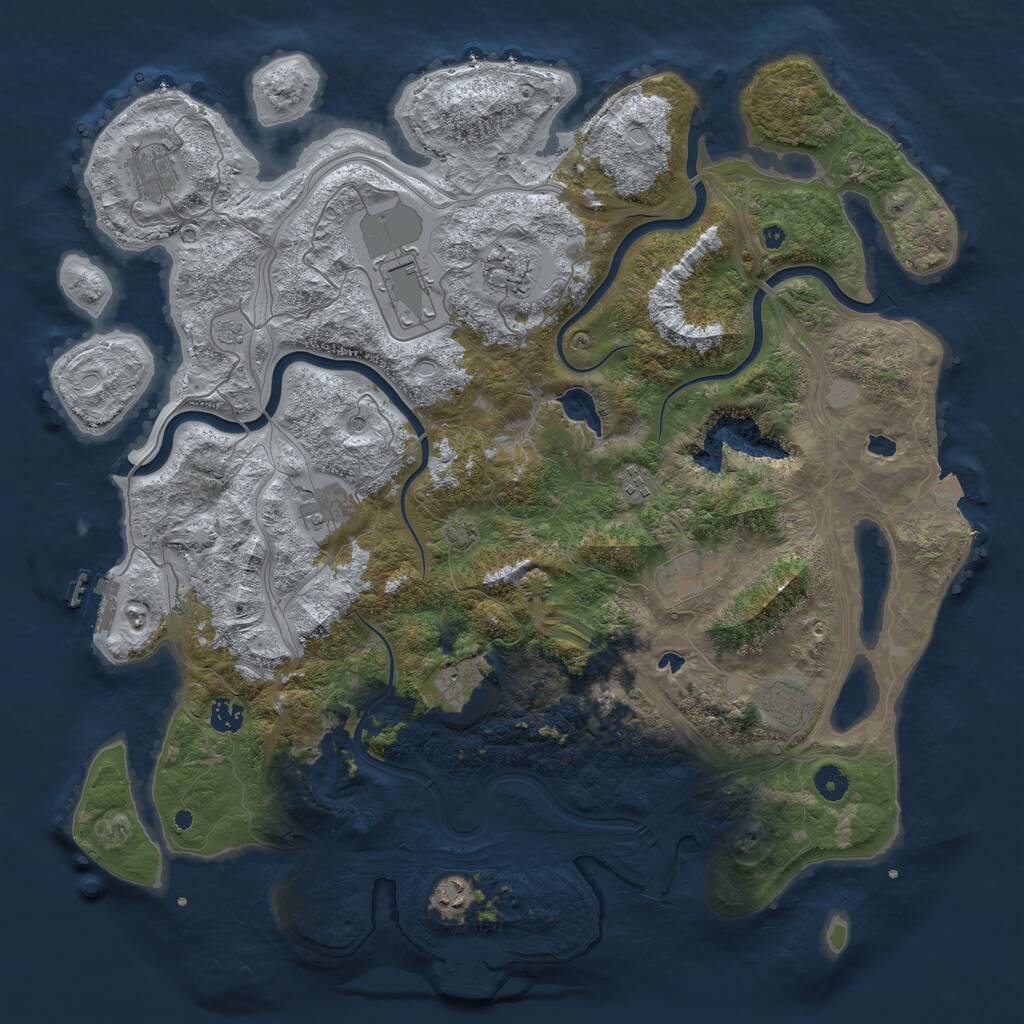 Rust Map: Procedural Map, Size: 4500, Seed: 1488725651, 16 Monuments