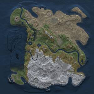 Thumbnail Rust Map: Procedural Map, Size: 3750, Seed: 1035405339, 16 Monuments