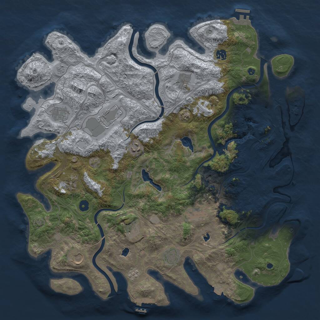 Rust Map: Procedural Map, Size: 4500, Seed: 751702907, 17 Monuments