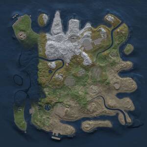 Thumbnail Rust Map: Procedural Map, Size: 3500, Seed: 906053716, 13 Monuments