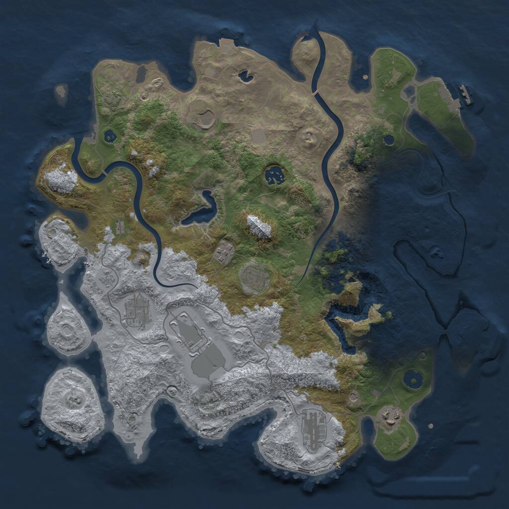 Rust Map: Procedural Map, Size: 4000, Seed: 37410109, 14 Monuments