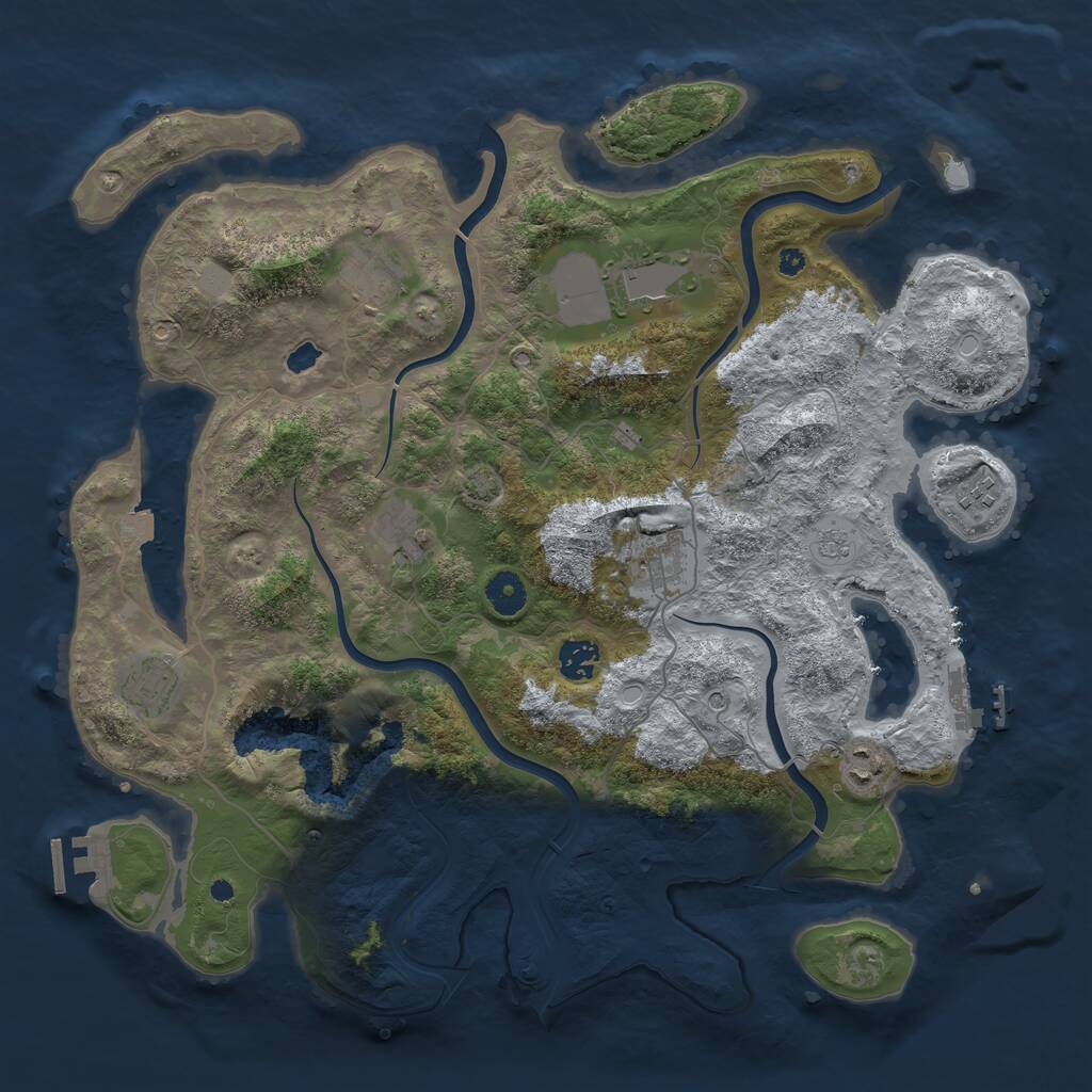 Rust Map: Procedural Map, Size: 4000, Seed: 45316, 14 Monuments