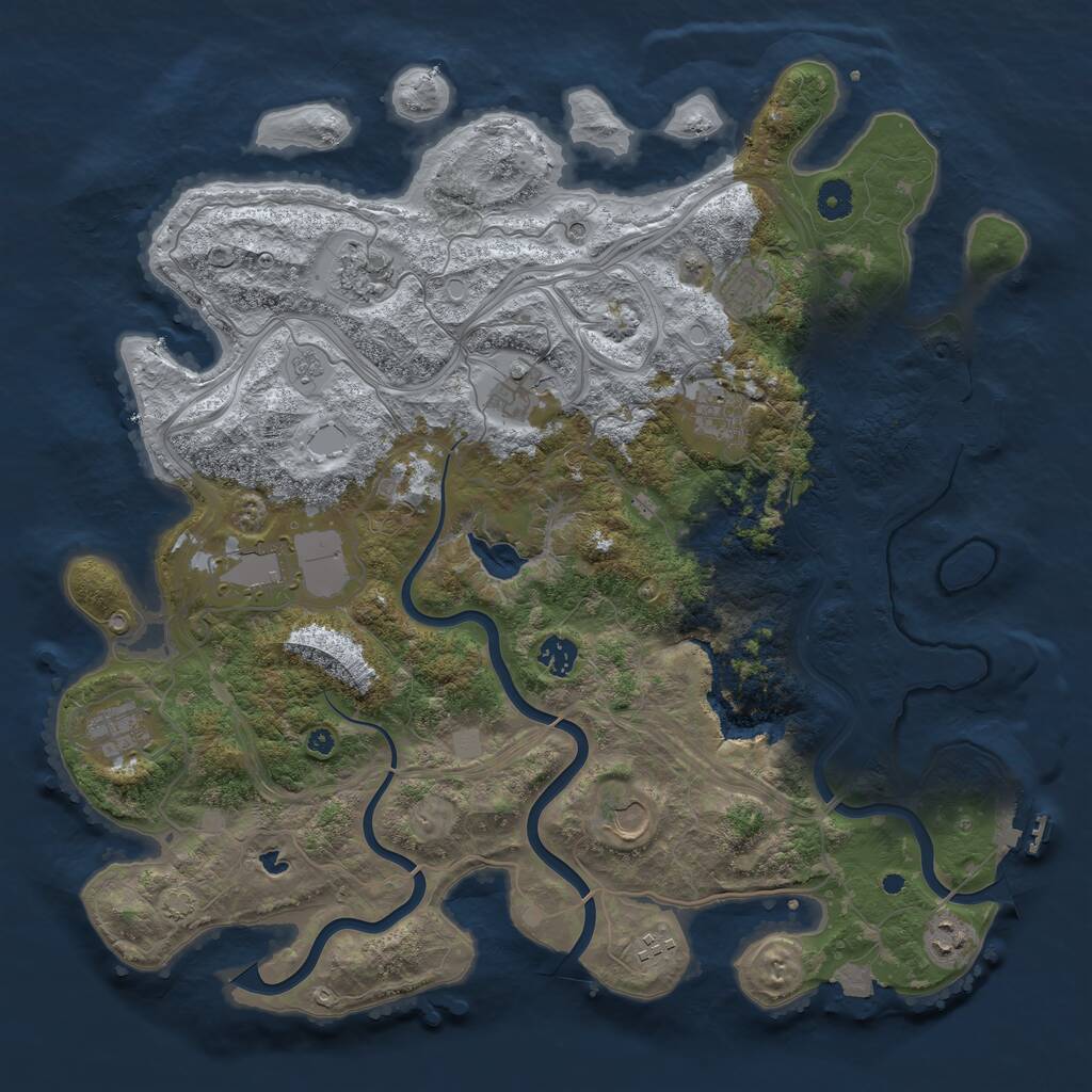 Rust Map: Procedural Map, Size: 4250, Seed: 1093050094, 16 Monuments