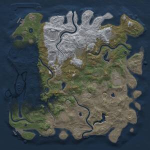 Thumbnail Rust Map: Procedural Map, Size: 4900, Seed: 673606653, 17 Monuments