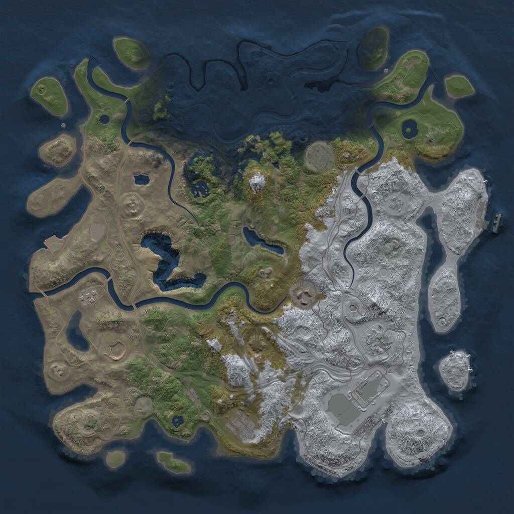 Rust Map: Procedural Map, Size: 4250, Seed: 476439906, 13 Monuments