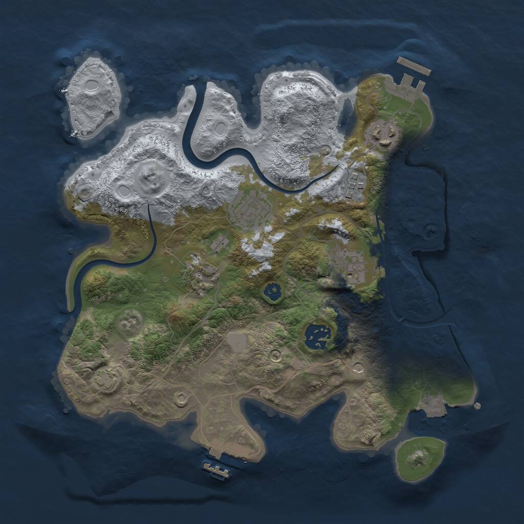 Rust Map: Procedural Map, Size: 3000, Seed: 1950616178, 11 Monuments