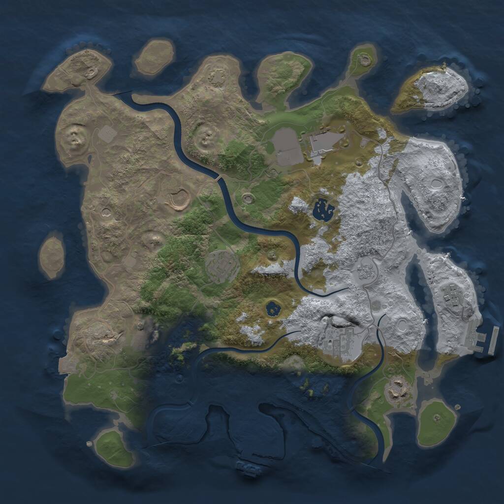 Rust Map: Procedural Map, Size: 3500, Seed: 567837038, 14 Monuments