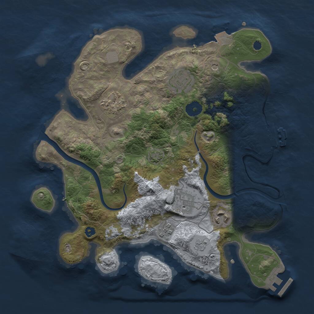 Rust Map: Procedural Map, Size: 3000, Seed: 37552, 11 Monuments