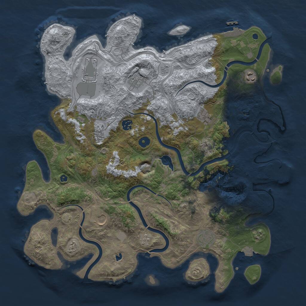 Rust Map: Procedural Map, Size: 4250, Seed: 1169779821, 15 Monuments