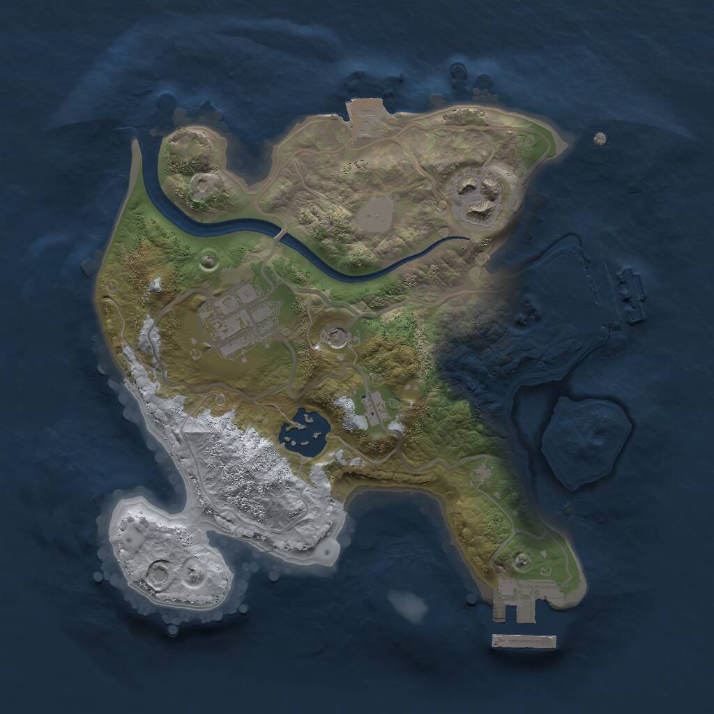 Rust Map: Procedural Map, Size: 2250, Seed: 64368, 7 Monuments