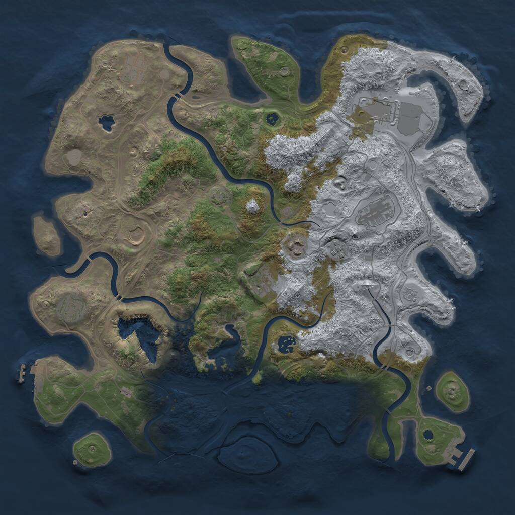 Rust Map: Procedural Map, Size: 4250, Seed: 422257944, 15 Monuments