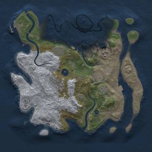 Thumbnail Rust Map: Procedural Map, Size: 3250, Seed: 314443804, 9 Monuments