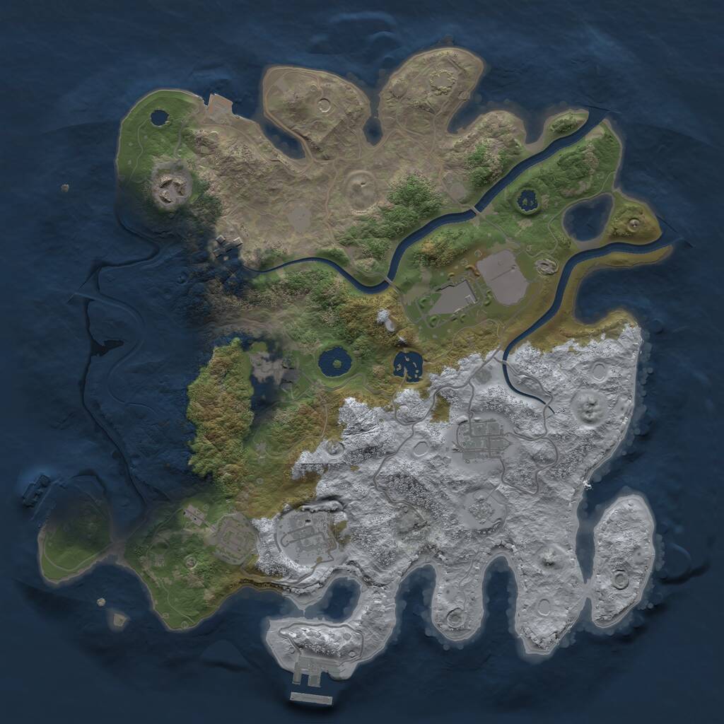 Rust Map: Procedural Map, Size: 3500, Seed: 131123, 14 Monuments