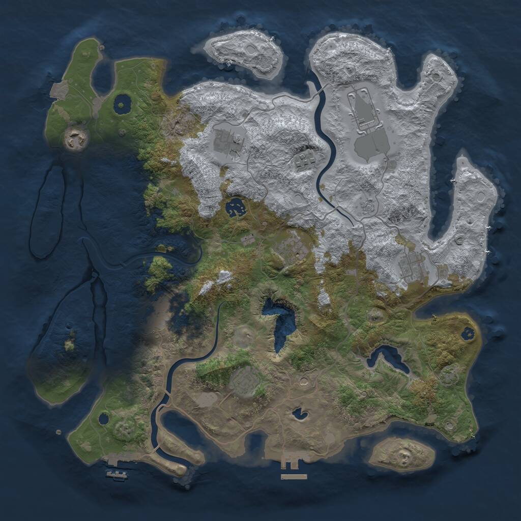Rust Map: Procedural Map, Size: 4000, Seed: 1956314897, 15 Monuments